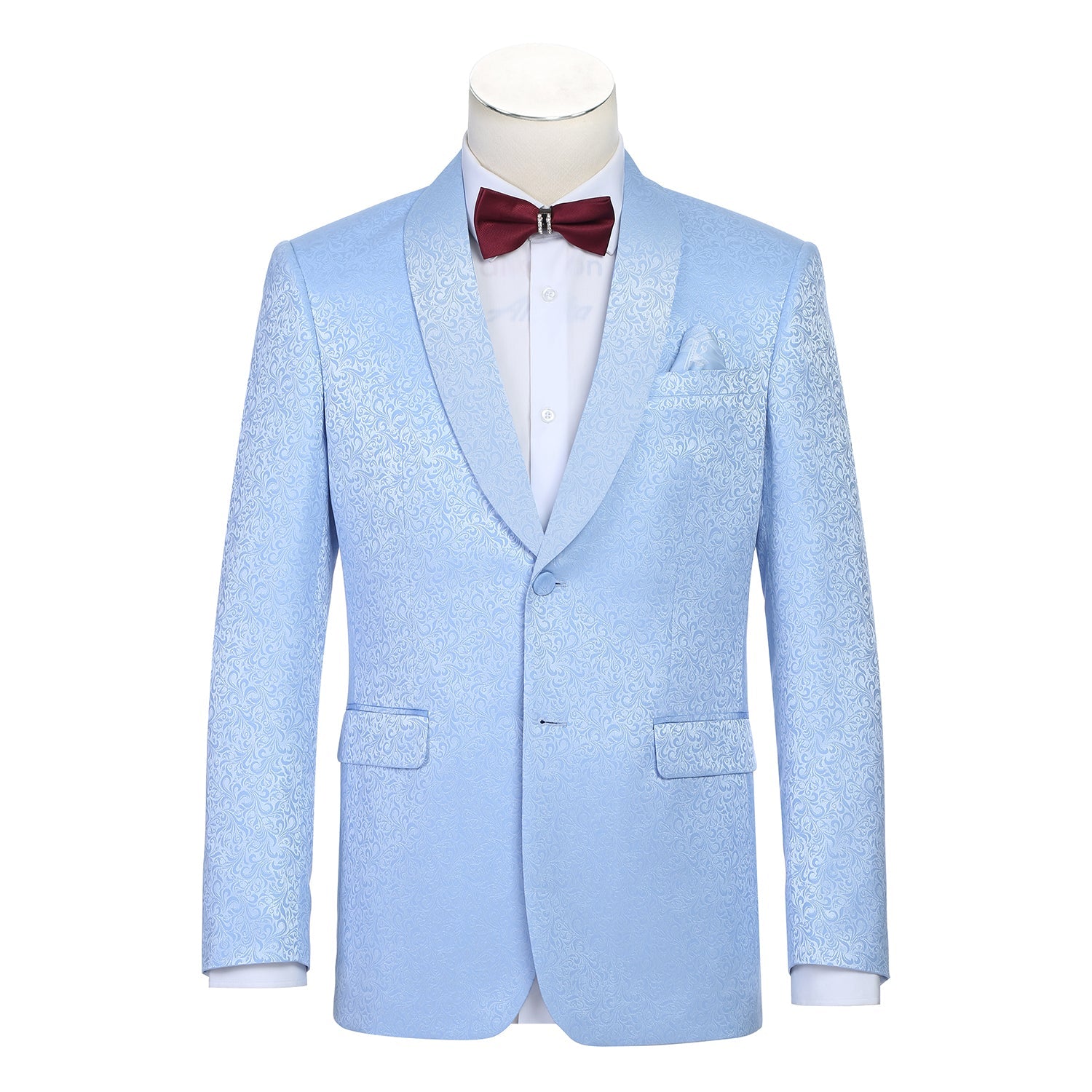 290-19 Men's Slim Fit Stretch Shawl Jacket LIGHT BLUE L38 New Slim Fit