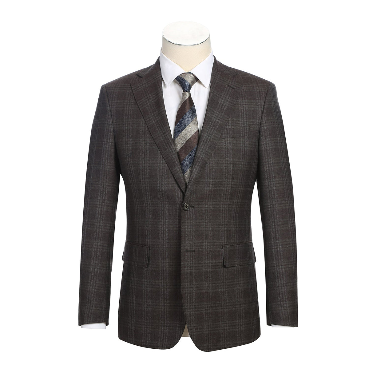 ENGLISH LAUNDRY EL12-58-555 Brown Check Suit