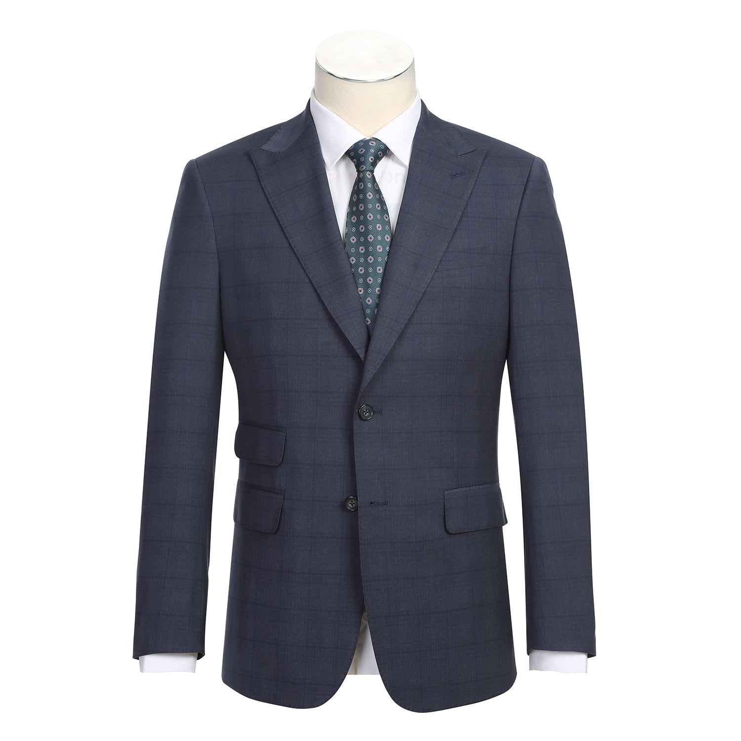 Grey Blue Check Suit