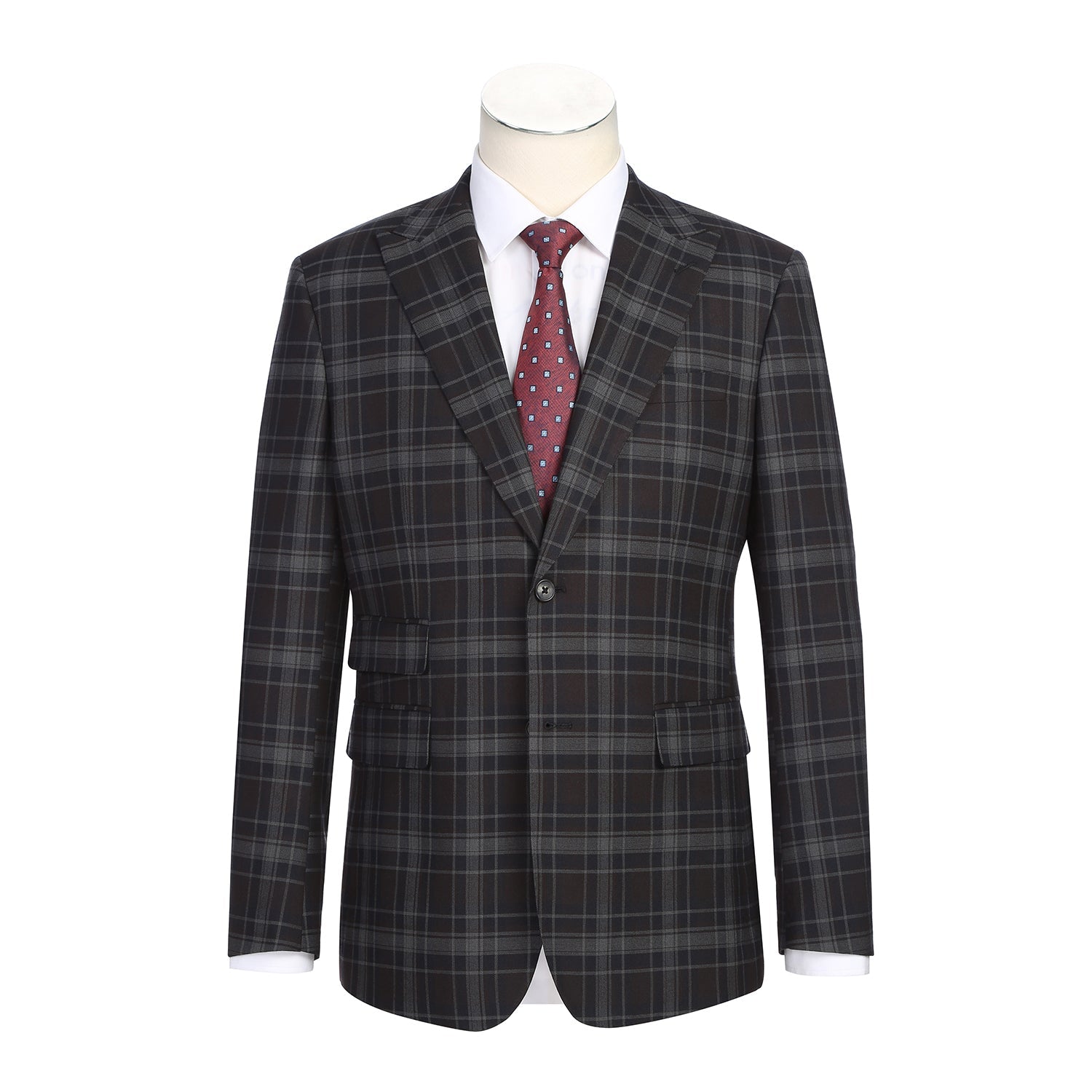 Burgundy Check Suit