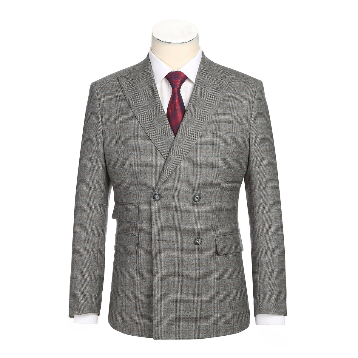 ENGLISH LAUNDRY EL12-60-093 Double-breasted Gray Check Suit