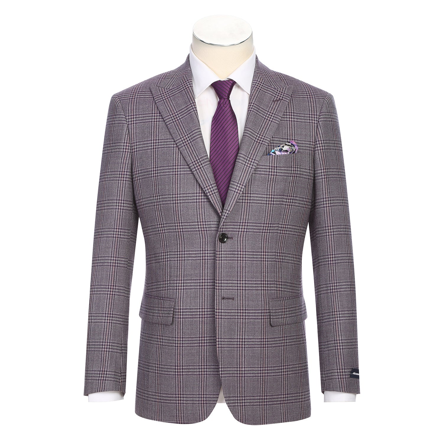 567-2 Men's New Slim Fit Wool Blazer PURPLE L38 New Slim Fit