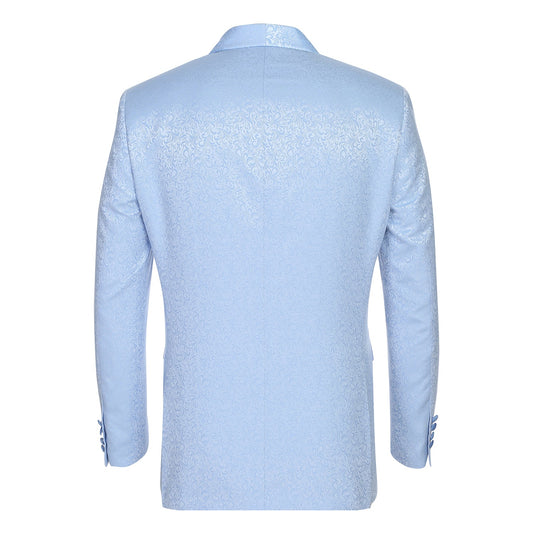 290-19 Men's Slim Fit Stretch Shawl Jacket LIGHT BLUE L40 New Slim Fit