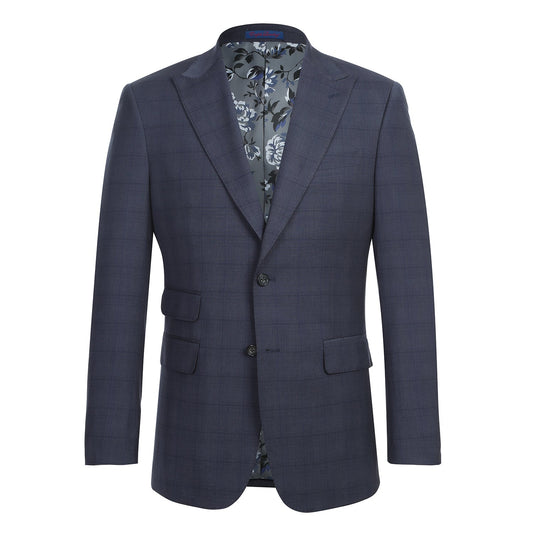 Grey Blue Check Suit