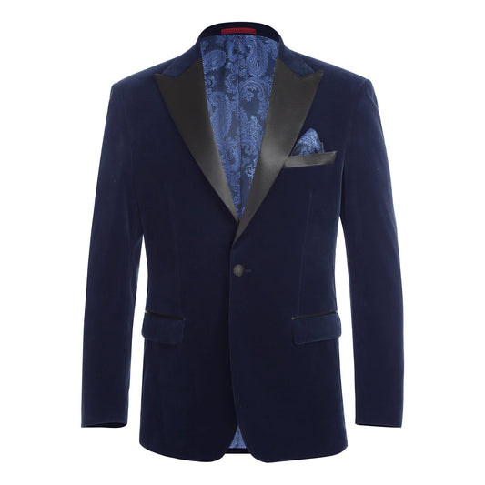 290-12 Men's New Slim Fit Tuxedo Jacket NAVY L40 New Slim Fit
