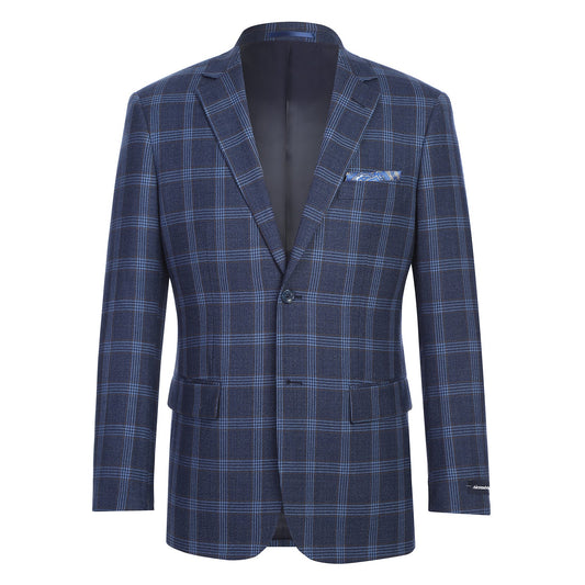 567-5 Men's New Slim Fit Wool Blazer BLUE L40 New Slim Fit