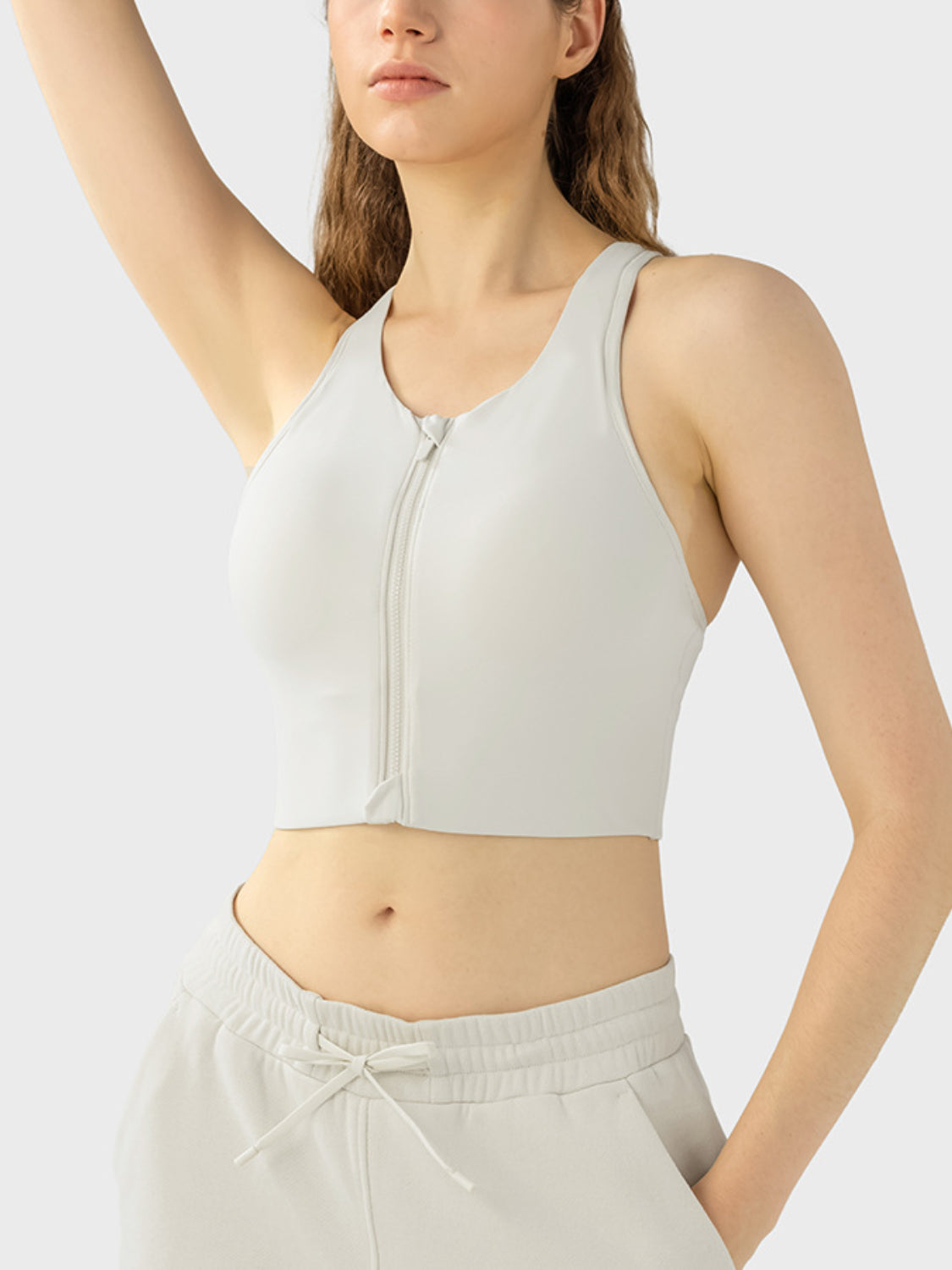 Wide Strap Sport Bra Ivory