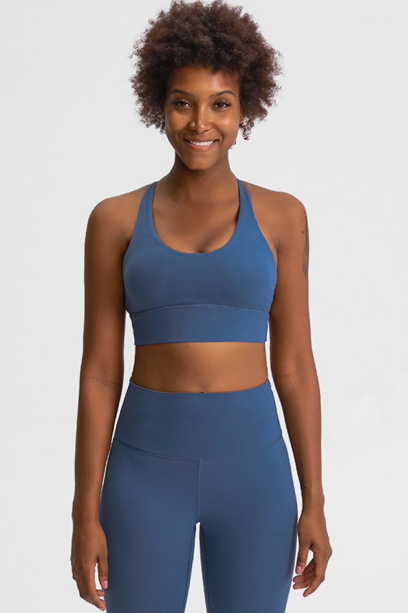 Eight Strap Sports Bra Blue