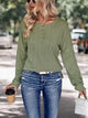 Perfee Half-Button Round Neck T-Shirt Matcha Green