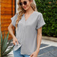 Notched Neck Cuffed Sleeve Shirt