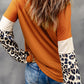 Leopard Long Sleeve Round Neck Sweatshirt