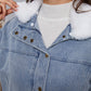 MeiMei Snap Down Collared Neck Denim Jacket