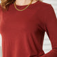 Zenana Full Size Long Sleeve Round Neck Round Hem Top