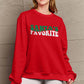 Simply Love Full Size SANTA'S FAVORITE Round Neck Sweatshirt