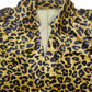 Leopard Collared Neck Long Sleeve Trench Coat