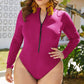 Zip Up Long Sleeve One-Piece Swimsuit