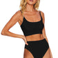 Color Block Spaghetti Strap Two-Piece Swim Set