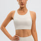 Round Neck Cutout Cropped Active Tank