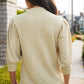 Textured Mock Neck Three-Quarter Sleeve Top