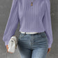 Textured Round Neck Long Sleeve Blouse