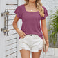 Square Neck Flutter Sleeve Top