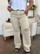 Judy Blue Full Size High Waist Distressed Wide Leg Jeans BONE