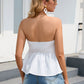 Drawstring Detail Strapless Peplum Top