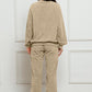 Corduroy Round Neck Sweatshirt and Sweatpants Set