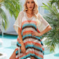 Cutout Striped Cover-Up with Tassel