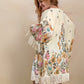 Plus Size Fringe Printed Open Front Cardigan