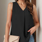 Full Size Ruched V-Neck Tank