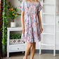 Printed Short Flounce Sleeve Tiered Dress