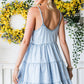 Spaghetti Strap Tiered Denim Dress