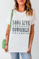 Letter Graphic Round Neck Short Sleeve T-Shirt White