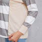 Striped Exposed Seam Buttoned T-Shirt