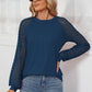 Round Neck Lace Long Sleeve Top