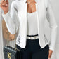 Lace Detail Open Front Long Sleeve Blazer