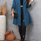 Honey Plus Size Lapel Collar Drawstring Roll-Tab Sleeve Trench Coat