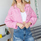 Veveret Fringe Distressed Button Up Denim Jacket