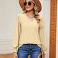 V-Neck Flounce Sleeve Blouse