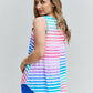 Heimish Love Yourself Full Size Multicolored Striped Sleeveless Round Neck Top