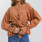 Button Up Flounce Sleeve Shirt