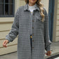 Houndstooth Button Up Dropped Shoulder Coat