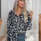 Printed Collared Neck Buttoned Lantern Sleeve Shirt