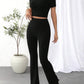 Round Neck Short Sleeve Top and Pants Set