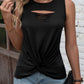 Cutout Twisted Round Neck Tank