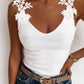 Full Size Lace Detail Scoop Neck Tank