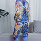 Tie-Dye Crewneck Top and Drawstring Waist Joggers Lounge Set