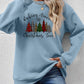 Christmas Tree Graphic Round Neck Sweatshirt