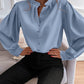 Mock Neck Button Front Shirt